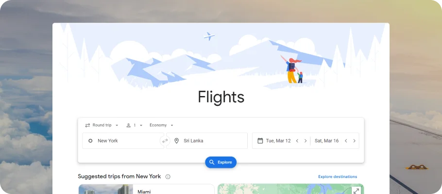 google flight, air ticket